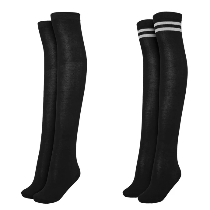 Over The Knee Socks URBAN CLASSICS - 2-Pack - Blk / Blk & Blk / Games 3 Over The Knee Socks URBAN CLASSICS - 2-Pack - Blk / Blk & Blk / Games