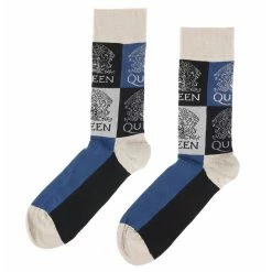 Socks Queen - Crest Blocks - NAVY - ROCK OFF -Bracelets Shop 128515 wa021