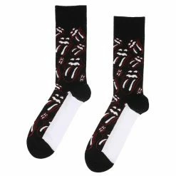 Socks Rolling Stones - Outline Tongues - BLACK - ROCK OFF 9 Socks Rolling Stones - Outline Tongues - BLACK - ROCK OFF -Bracelets Shop 128517 as 025