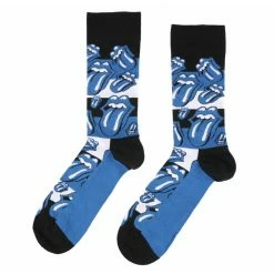 Socks Rolling Stones - Blue Tongues - BLUE - ROCK OFF -Bracelets Shop 128518 as 017