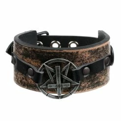 Bracelet Pentagram Cross - Brown