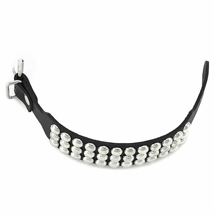 Bracelet BLACK SNAKE ROUND RIVETS 3 ROWS 4 Bracelet BLACK SNAKE ROUND RIVETS 3 ROWS - Image 2
