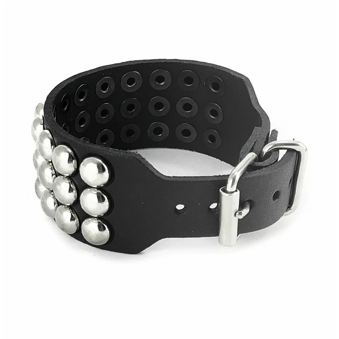 Bracelet BLACK SNAKE ROUND RIVETS 3 ROWS 5 Bracelet BLACK SNAKE ROUND RIVETS 3 ROWS - Image 3