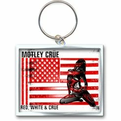 Key Ring - Pendant Mötley Crue (Red, White & Crue Logo) - ROCK OFF