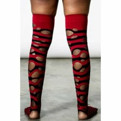 Knee Pads KILLSTAR - Wretched Soul Distress - Black / Blood -Bracelets Shop WRETCHED SOUL DISTRESS SOCKS BLACK BLOOD D x1600