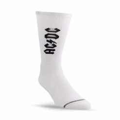 Socks PERRI'S SOCK - AC/DC - LIGHTNING STRIKES CREW - WHITE