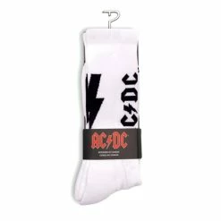 Socks PERRI'S SOCK - AC/DC - LIGHTNING STRIKES CREW - WHITE -Bracelets Shop ase8r52d