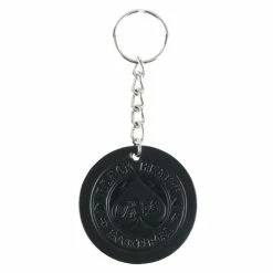 Key Ring (pendant) BLACK HEART - ACE OF SPADES - BLACK