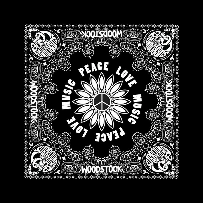 Scarf WOODSTOCK - PEACE LOVE MUSIC - RAZAMATAZ 3 Scarf WOODSTOCK - PEACE LOVE MUSIC - RAZAMATAZ