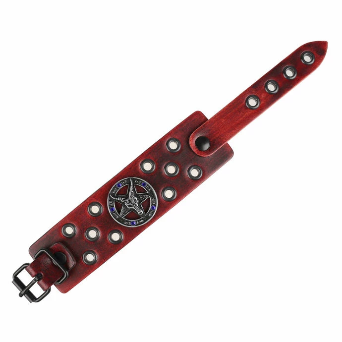 Bracelet Baphomet - Red - Crystal Blue 4 Bracelet Baphomet - Red - Crystal Blue - Image 2