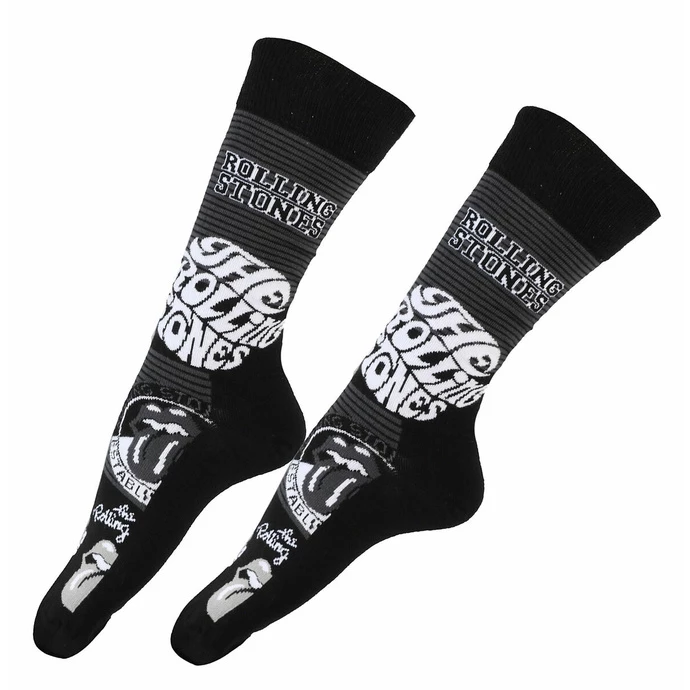 Socks Rolling Stones - Mono Logos - BLACK - ROCK OFF 3 Socks Rolling Stones - Mono Logos - BLACK - ROCK OFF