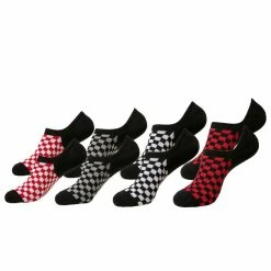 Socks (set 4 Pairs) URBAN CLASSICS - Recycled Yarn Check 4-Pack - Black + White + Red + G