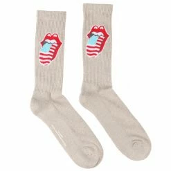 Socks Rolling Stones - US Tongue - Natural - ROCK OFF -Bracelets Shop wwws025